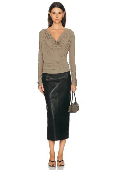 Helmut Lang Cowl Long Sleeve Top | Thumbnail 5