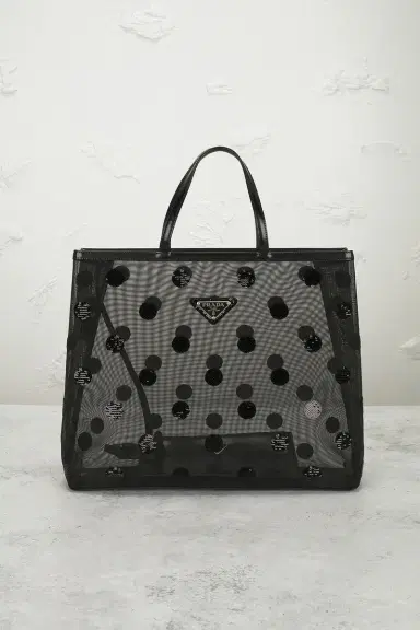 Prada Polka Dot Sequined Mesh Tote Bag | Thumbnail 2