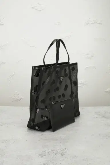 Prada Polka Dot Sequined Mesh Tote Bag | Thumbnail 4