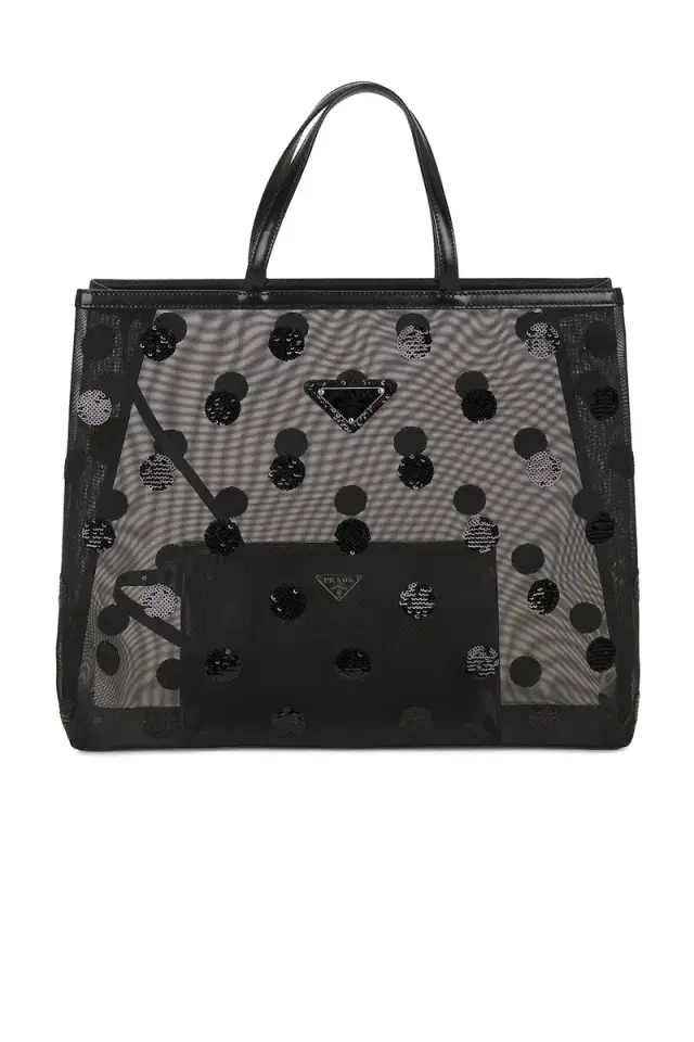 FWRD Renew Prada Polka Dot Sequined Mesh Tote Bag