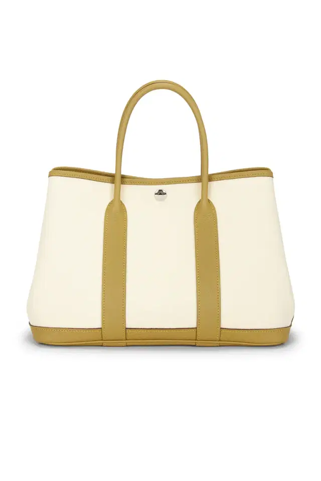 FWRD Renew Hermes Toile & Leather Garden Party 30 Tote Bag