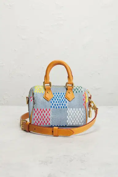 Louis Vuitton LV Vers Damier Denim Speedy Bandouliere 18 Handbag | Thumbnail 2 Louis Vuitton LV Vers Damier Denim Speedy Bandouliere 18 Handbag | Thumbnail 2
