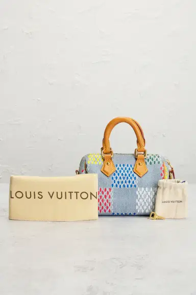 Louis Vuitton LV Vers Damier Denim Speedy Bandouliere 18 Handbag | Thumbnail 8 Louis Vuitton LV Vers Damier Denim Speedy Bandouliere 18 Handbag | Thumbnail 8