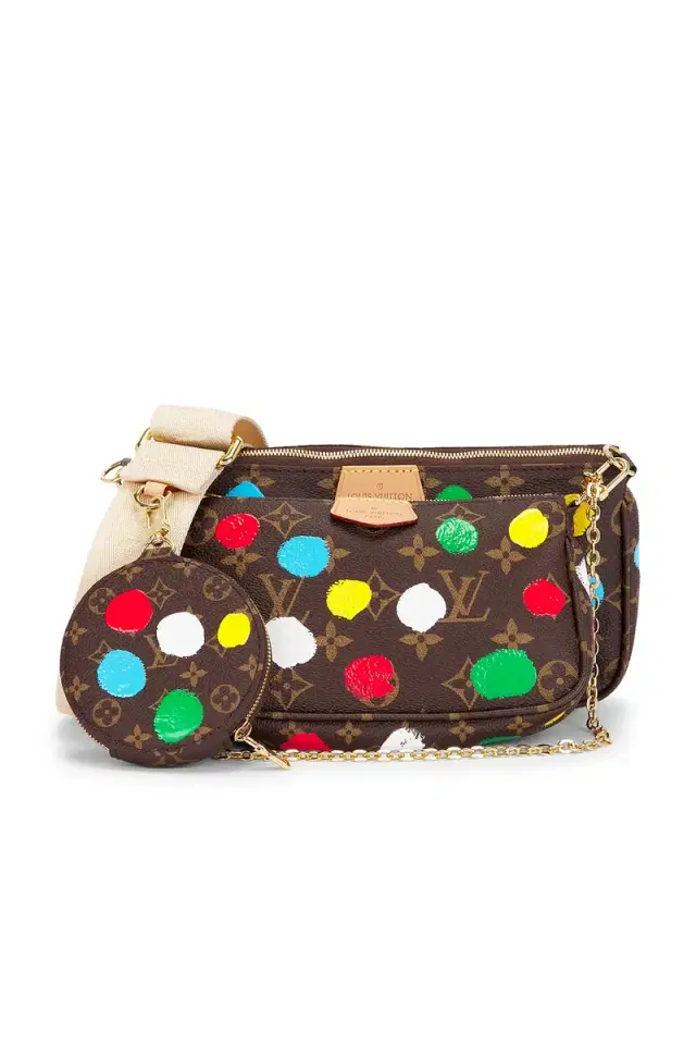 FWRD Renew Louis Vuitton X Yayoi Kusama Painted Dots Monogram Multi Pochette Accessoires Shoulder Bag