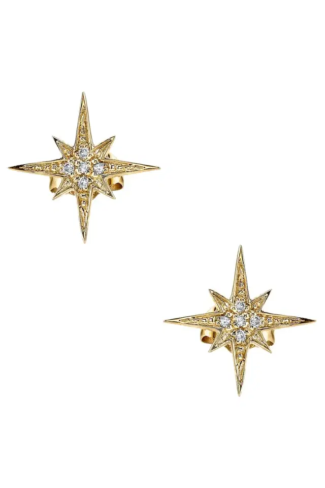 Sydney Evan Small Starburst Stud Earrings