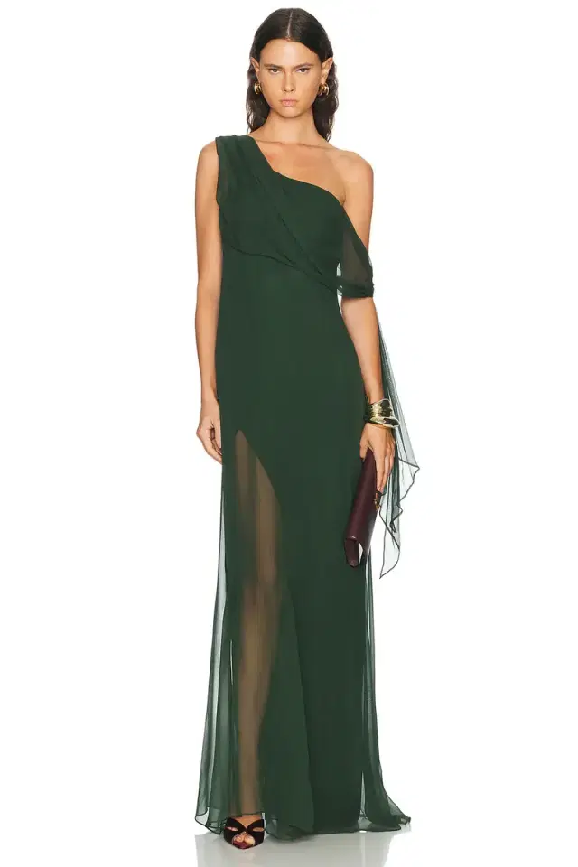 The Sei Chiffon Tie Draped Gown
