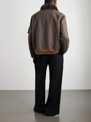 Sacai Melton Plush-Trimmed Wool Blouson Jacket - Men | Thumbnail 4