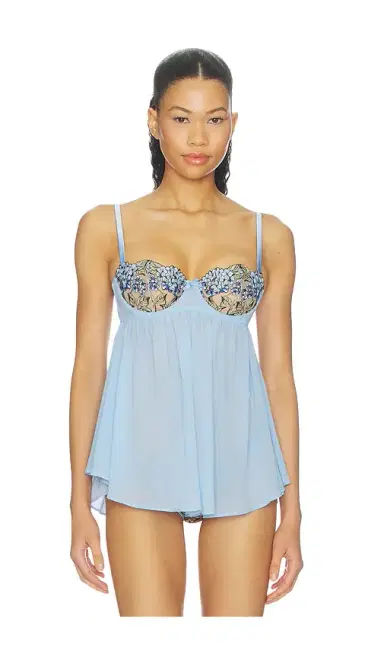 Fleur du Mal Hydrangea Cupped Babydoll Dress | Thumbnail 1 Fleur du Mal Hydrangea Cupped Babydoll Dress | Thumbnail 1