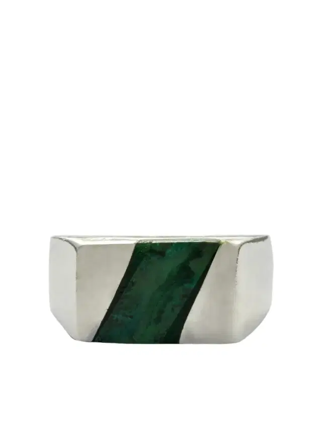 FOUNDWELL Vintage 1970s Sterling Silver Malachite Ring - Men