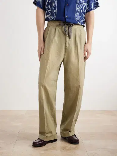 KAPITAL Easy Straight-Leg Pleated Cotton-Canvas Trousers - Men | Thumbnail 3 KAPITAL Easy Straight-Leg Pleated Cotton-Canvas Trousers - Men | Thumbnail 3