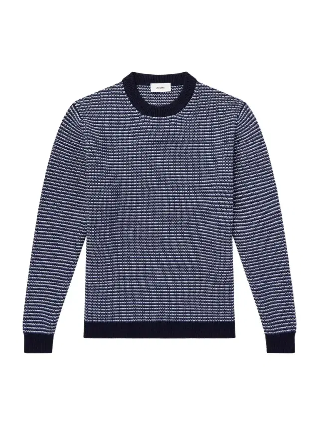 Lardini Striped Wool and Cashmere-Blend Sweater - Men