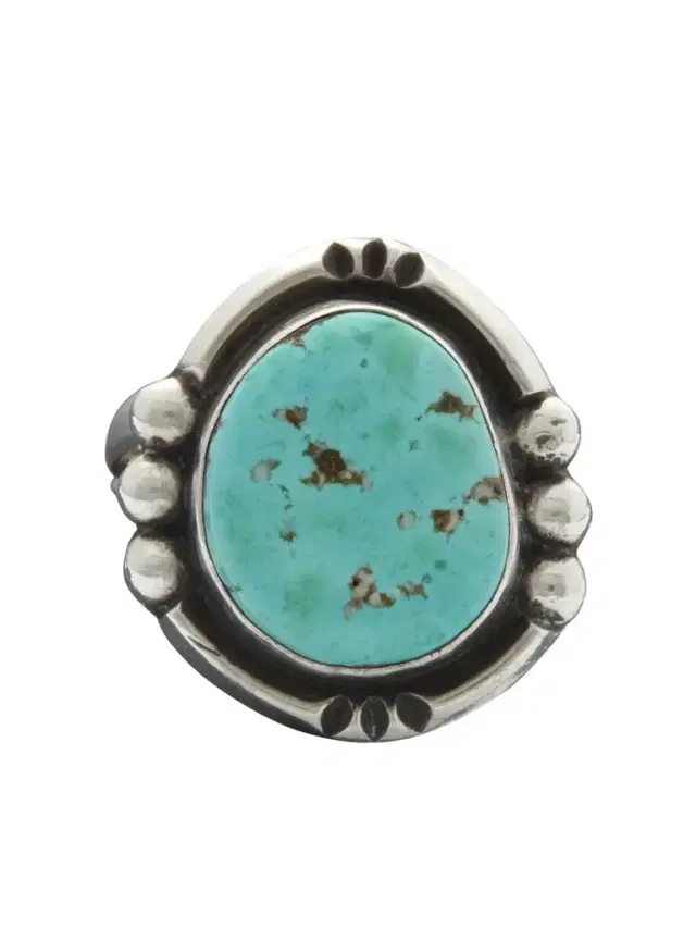 FOUNDWELL Vintage 1970s Sterling Silver Turquoise Ring - Men