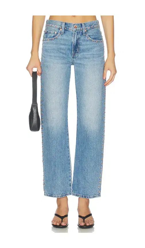 Pistola Lexi Mid Rise Bowed Straight Leg Jeans