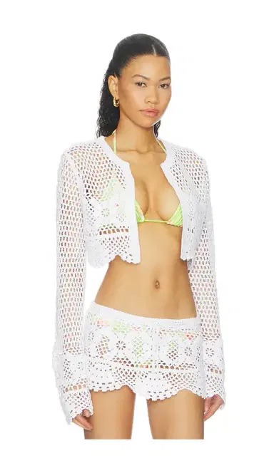 SKIMS Crochet Swim Cropped Cardigan | Thumbnail 2