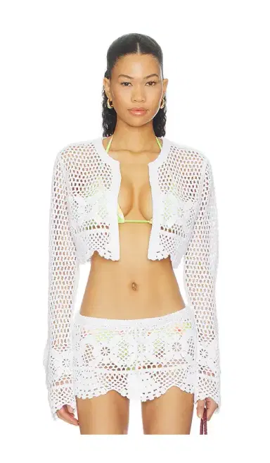 SKIMS Crochet Swim Cropped Cardigan | Thumbnail 1