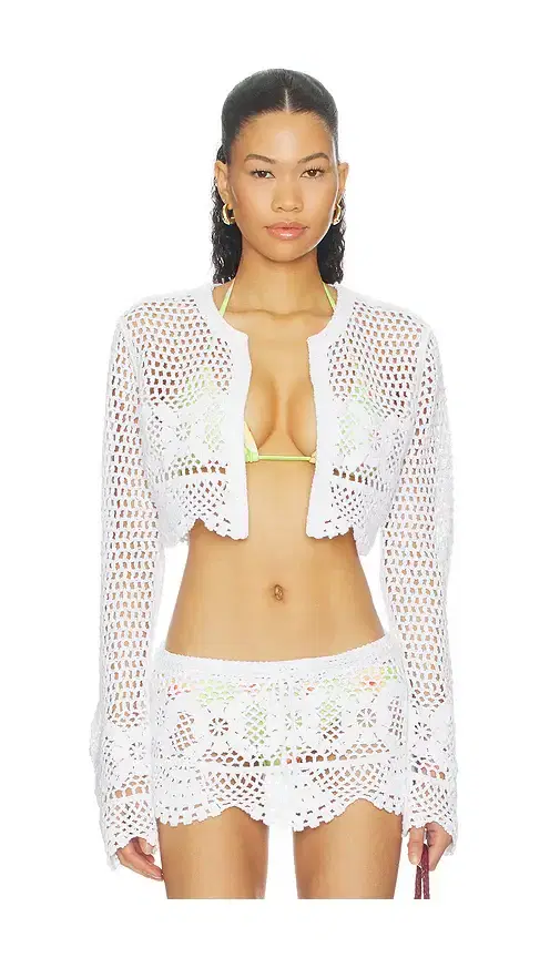 SKIMS Crochet Swim Cropped Cardigan