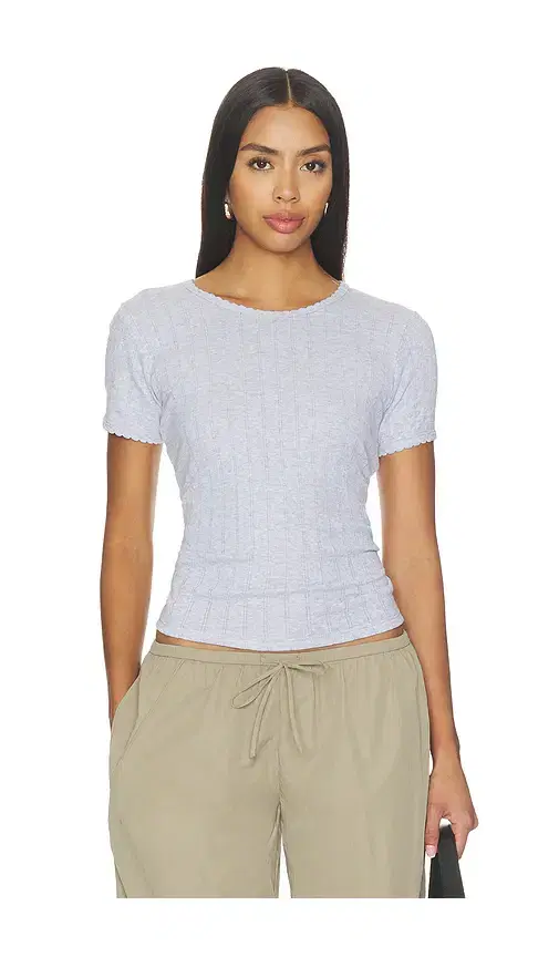 LESET Pointelle Slim Fit Tee