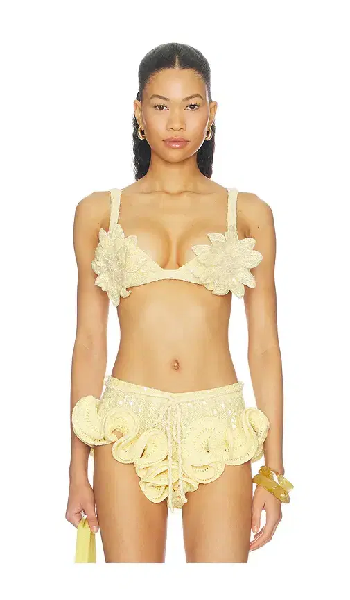 Iara Crochet Embroidered Bra Top