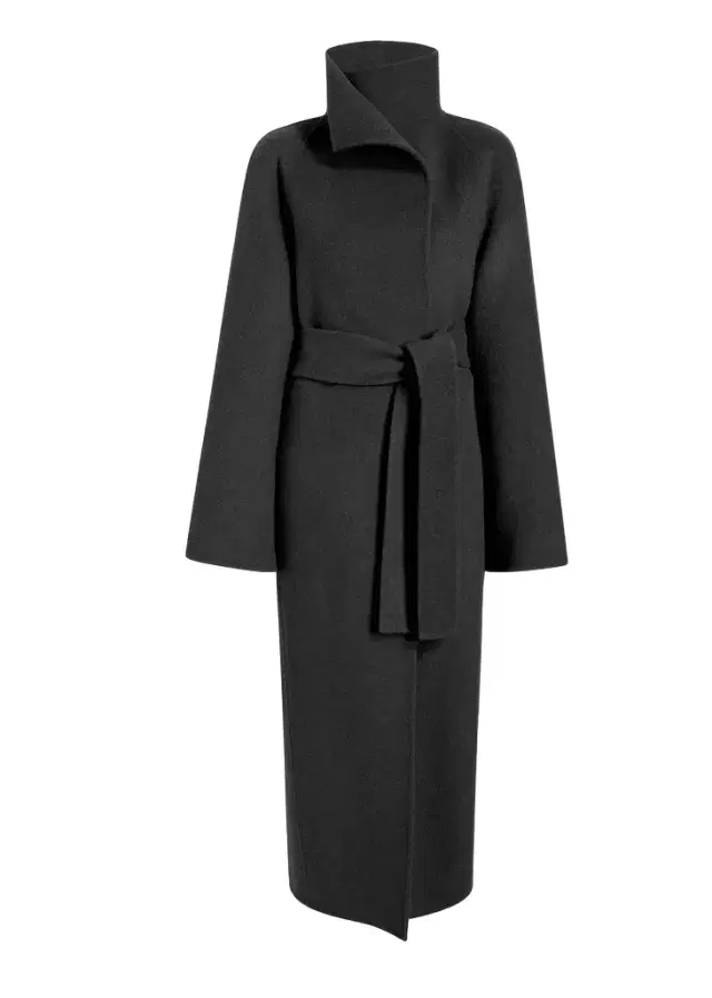 Khaite Romare Coat In Charcoal