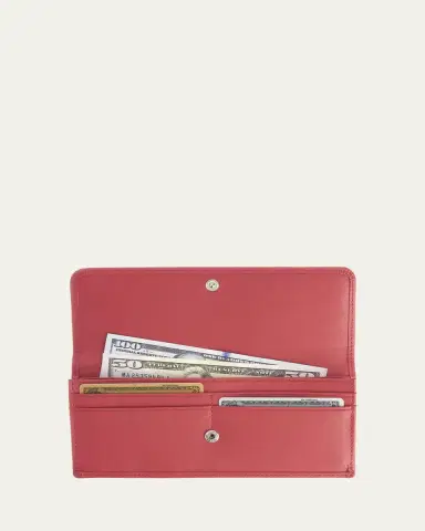 ROYCE New York Monogrammed RFID Blocking Leather Clutch Wallet, Personalized | Thumbnail 2