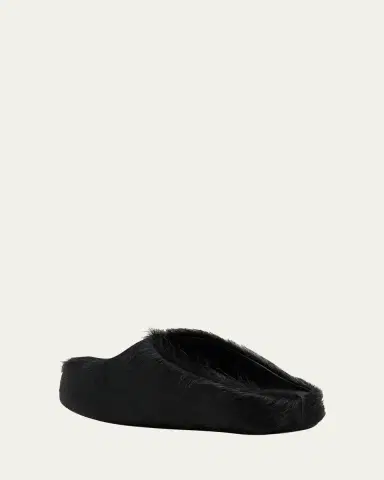 Marni Men's Fussbett Calf Hair Sabot Mules | Thumbnail 4 Marni Men's Fussbett Calf Hair Sabot Mules | Thumbnail 4