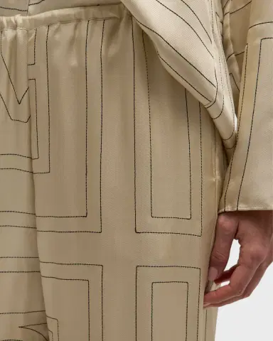 TOTEME Monogram-Embroidered Silk Pajama Pants | Thumbnail 5 TOTEME Monogram-Embroidered Silk Pajama Pants | Thumbnail 5