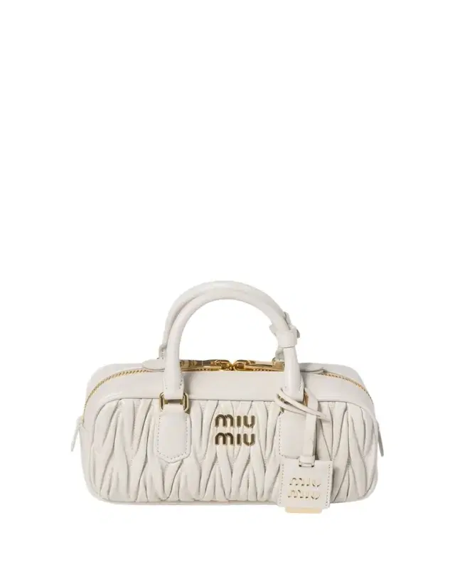 Miu Miu Zip Quilted Leather Top-Handle Bag