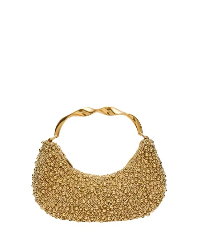 SIMKHAI Evelyn Crescent Beaded Top-Handle Bag