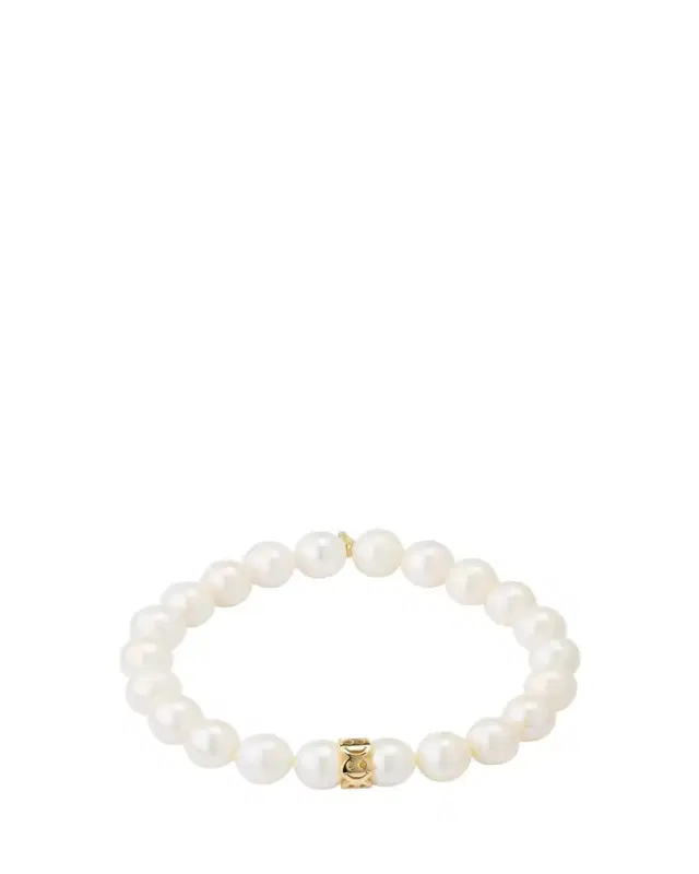 Sydney Evan 8mm Pure Happy Face Rondelle on Pearl Bracelet