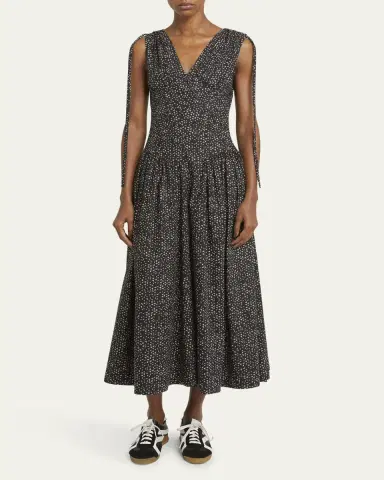 Proenza Schouler White Label Clayton Printed Poplin Drop-Waist Dress | Thumbnail 2