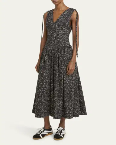 Proenza Schouler White Label Clayton Printed Poplin Drop-Waist Dress | Thumbnail 4
