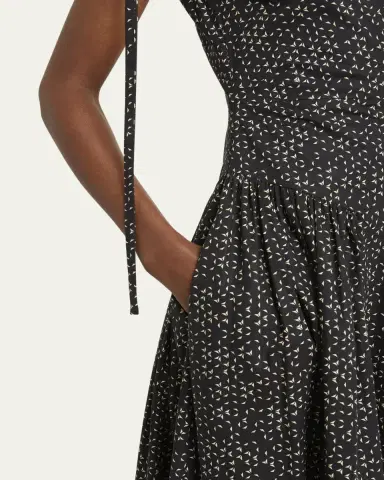 Proenza Schouler White Label Clayton Printed Poplin Drop-Waist Dress | Thumbnail 5