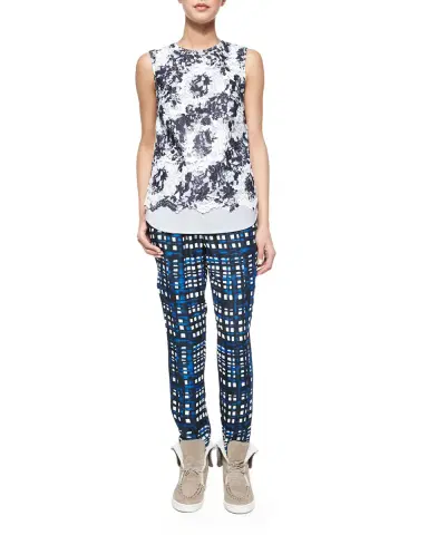 Proenza Schouler White Label Clayton Printed Poplin Drop-Waist Dress | Thumbnail 6