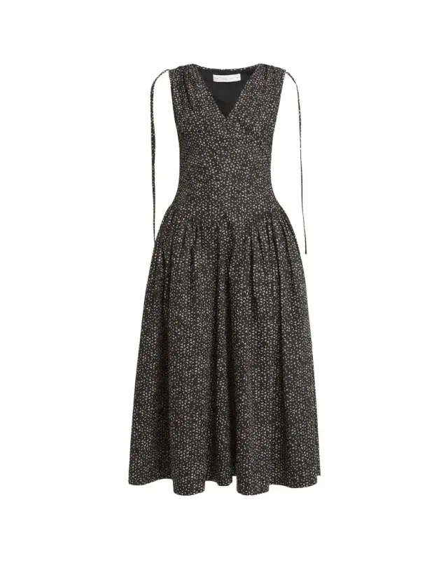 Proenza Schouler White Label Clayton Printed Poplin Drop-Waist Dress