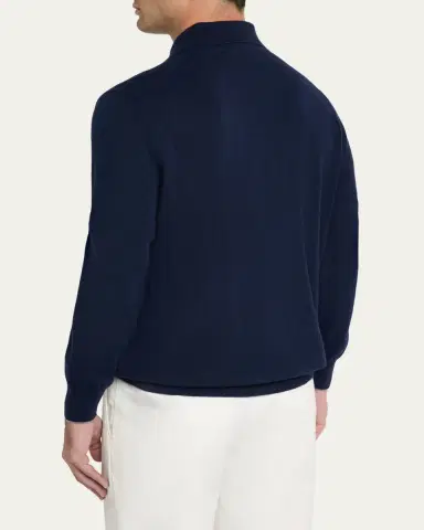 Brunello Cucinelli Men's Premium Cashmere Polo Sweater | Thumbnail 11 Brunello Cucinelli Men's Premium Cashmere Polo Sweater | Thumbnail 11
