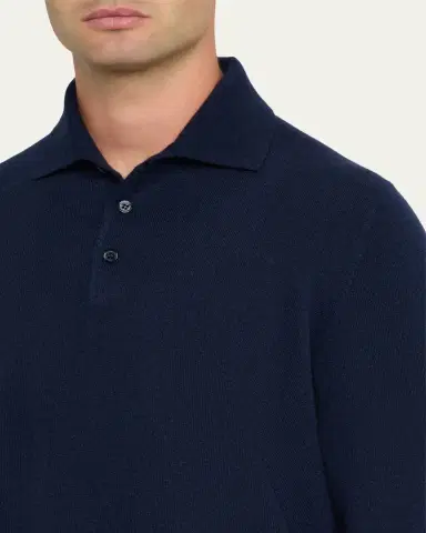 Brunello Cucinelli Men's Premium Cashmere Polo Sweater | Thumbnail 13 Brunello Cucinelli Men's Premium Cashmere Polo Sweater | Thumbnail 13