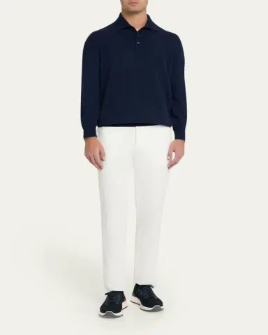 Brunello Cucinelli Men's Premium Cashmere Polo Sweater | Thumbnail 10 Brunello Cucinelli Men's Premium Cashmere Polo Sweater | Thumbnail 10