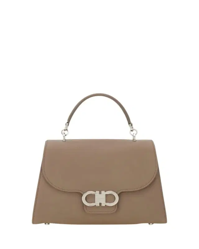 Ferragamo Double Gancio Leather Top-Handle Bag