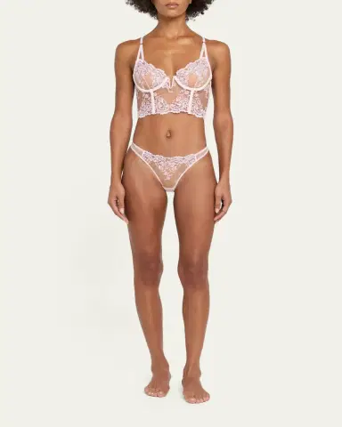 Kiki De Montparnasse Juliette Longline Floral Lace Bra | Thumbnail 2