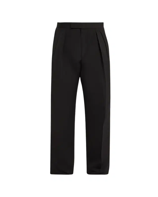 Men's Straight-Leg Double-Pleated Trousers