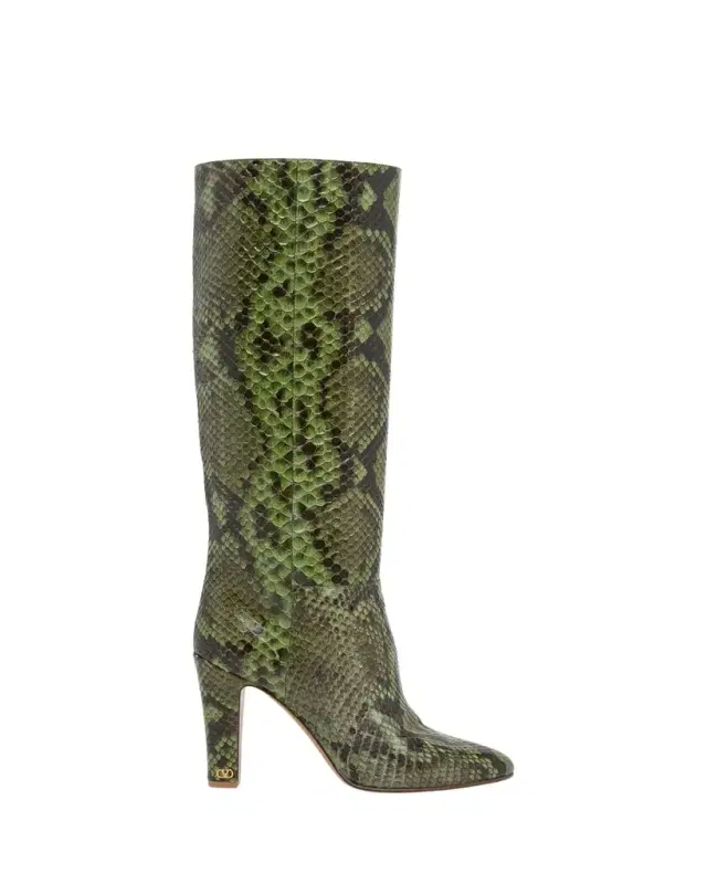 Valentino Garavani 85mm Pattie Snakeskin Knee-High Boots