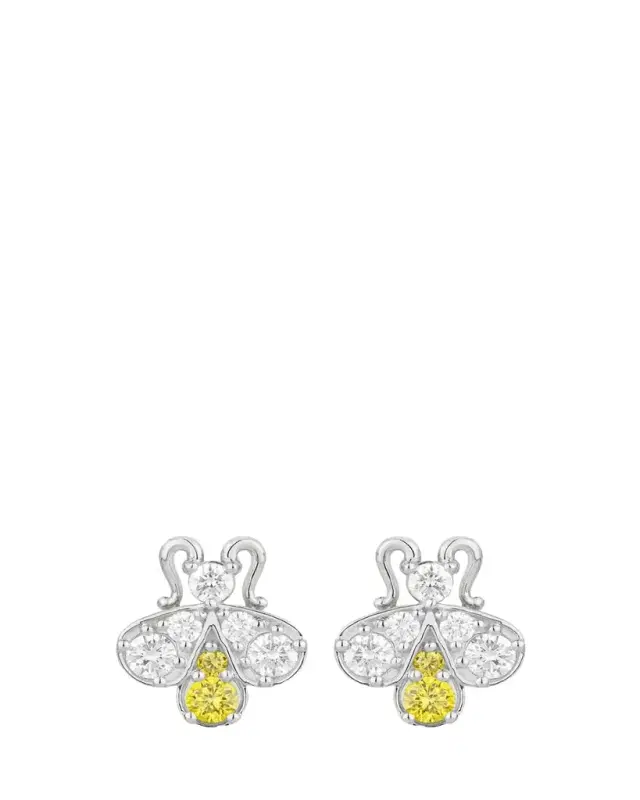 Paul Morelli 18K White Gold Yellow and White Diamond Firefly Earrings