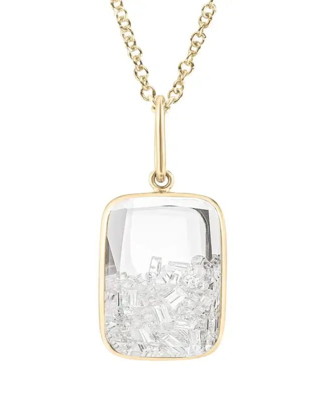 18K Yellow Gold Ten Fourteen Kaleidoscope Shaker Pendant with Diamonds