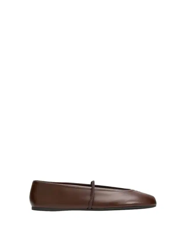 Miu Miu Logo Leather Ballerina Flats