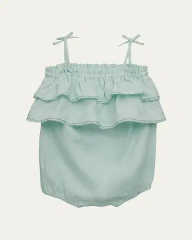 Ralph Lauren Girl's Embroidered Linen Shortall & Bucket Hat Set, Size 3M-24M | Thumbnail 2