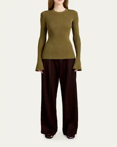 Proenza Schouler Nir Bell Sleeve Ribbed Sweater | Thumbnail 2