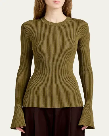 Proenza Schouler Nir Bell Sleeve Ribbed Sweater | Thumbnail 4