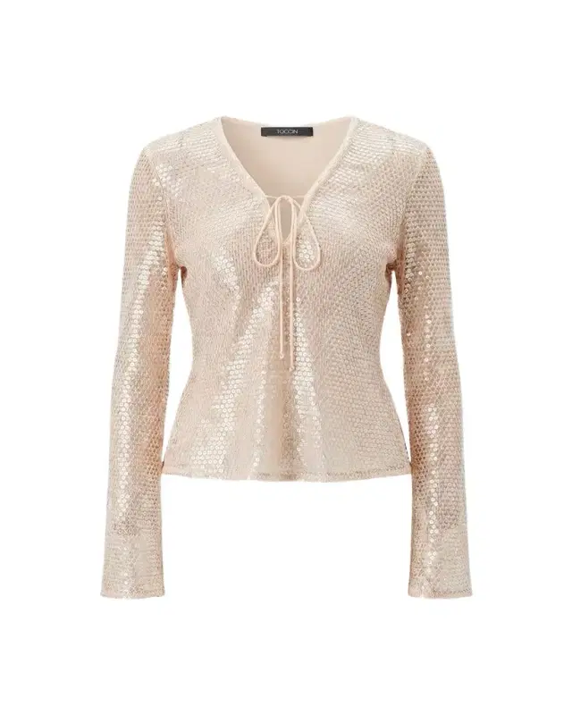 Zuri Sequined V-Neck Top
