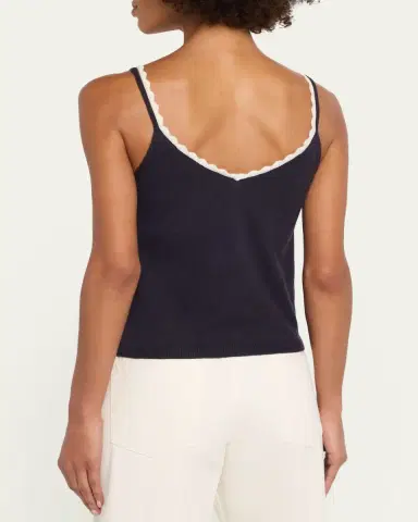 OFFICINE GÉNÉRALE Loa Scallop-Trim Knit Tank Top | Thumbnail 3 OFFICINE GÉNÉRALE Loa Scallop-Trim Knit Tank Top | Thumbnail 3