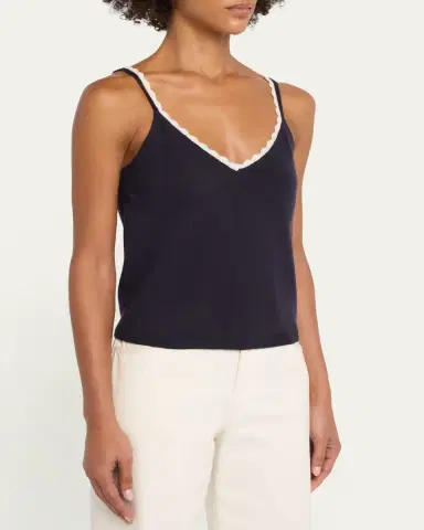 OFFICINE GÉNÉRALE Loa Scallop-Trim Knit Tank Top | Thumbnail 4 OFFICINE GÉNÉRALE Loa Scallop-Trim Knit Tank Top | Thumbnail 4